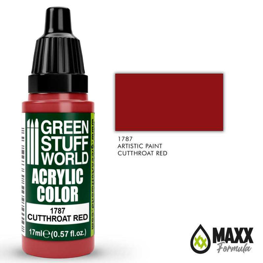 Green Stuff World Acrylic Color Paint - CUTTHROAT RED 17ml