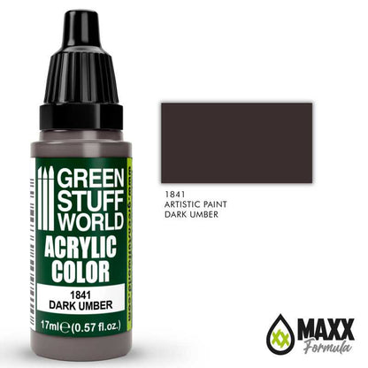 Green Stuff World Acrylic Color Paint - DARK UMBER 17ml