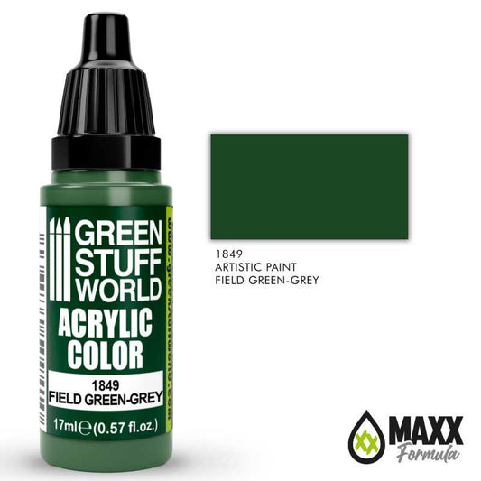 Green Stuff World Acrylic Color Paint - FIELD GREEN-GREY 17ml