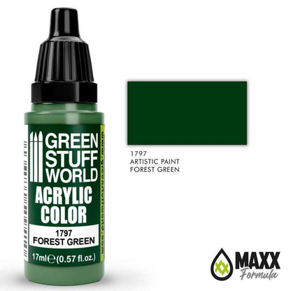 Green Stuff World Acrylic Color Paint - FOREST GREEN 17ml