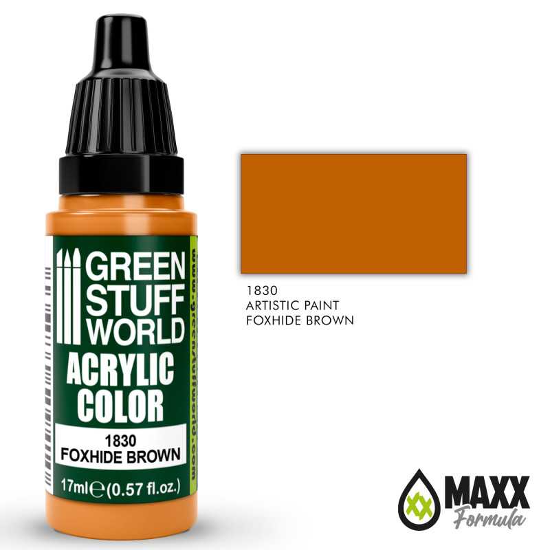 Green Stuff World Acrylic Color Paint - FOXHIDE BROWN 17ml
