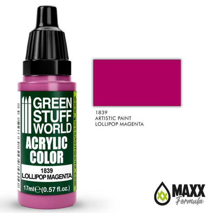 Green Stuff World Acrylic Color Paint - LOLLIPOP MAGENTA 17ml