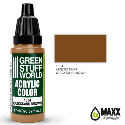 Green Stuff World Acrylic Color Paint - QUICKSAND BROWN 17ml