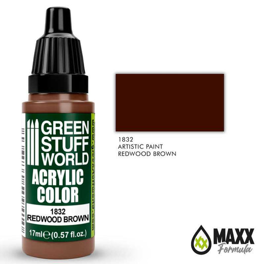 Green Stuff World Acrylic Color Paint - REDWOOD BROWN 17ml