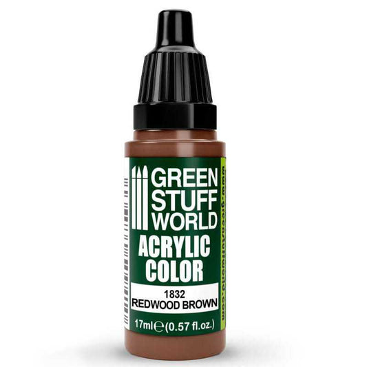 Green Stuff World Acrylic Color Paint - REDWOOD BROWN 17ml