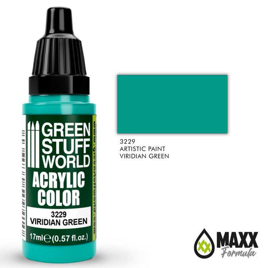 Green Stuff World Acrylic Color Paint - VIRIDIAN GREEN 17ml