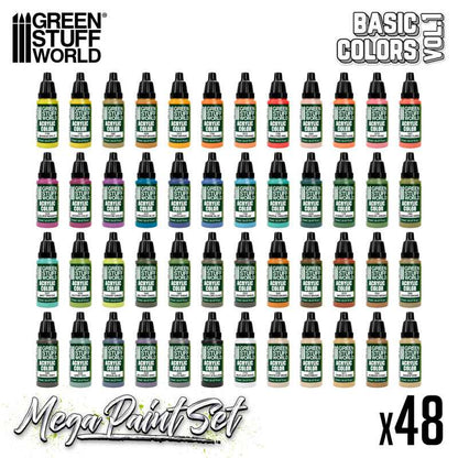 Green Stuff World Basic Colors Mega Paint Set - Vol. 1.0