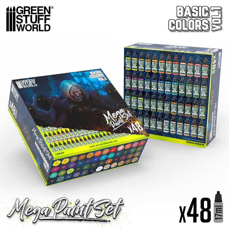 Green Stuff World Basic Colors Mega Paint Set - Vol. 1.0
