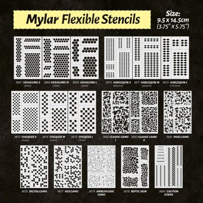 Green Stuff World - Mylar Flexible Stencils HEXAGONS Small (6mm)
