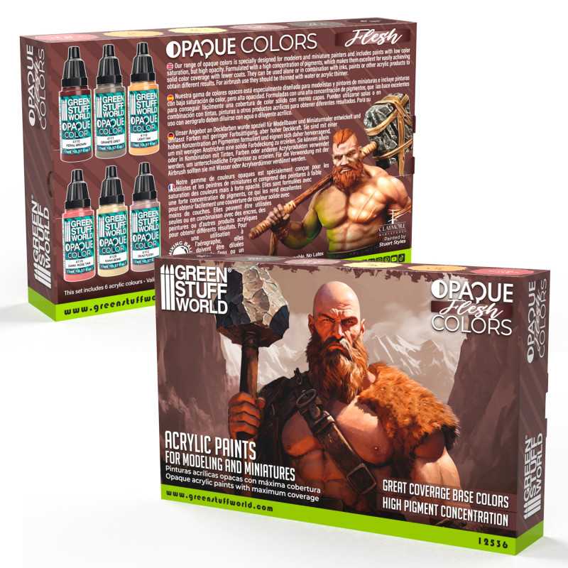 Green Stuff World Opaque Paint Set - Flesh Colours