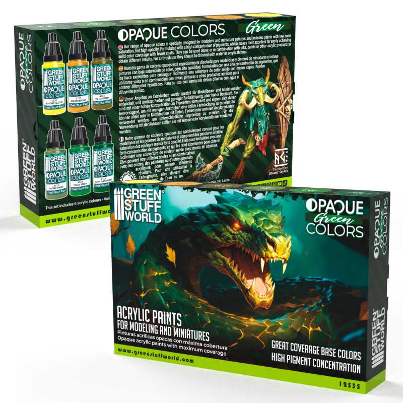Green Stuff World Opaque Paint Set - Green Colours