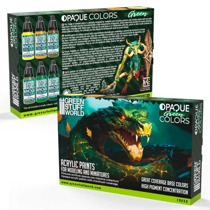 Green Stuff World Opaque Paint Set - Green Colours