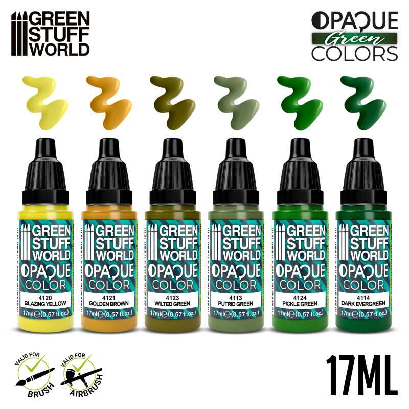 Green Stuff World Opaque Paint Set - Green Colours