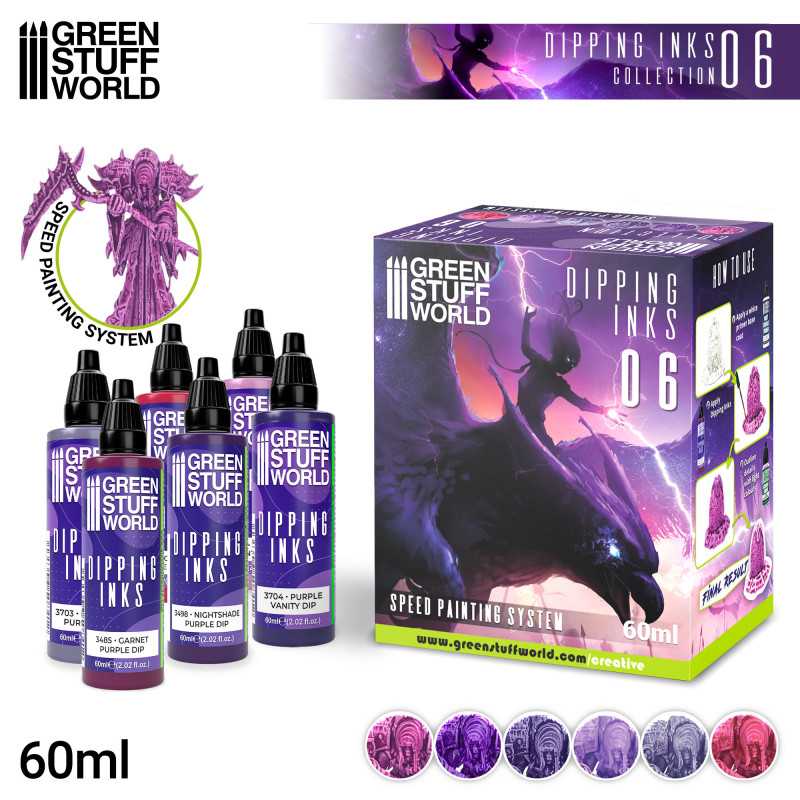 Green Stuff World Paint Set - Dipping collection 06 (Purple/Violet)