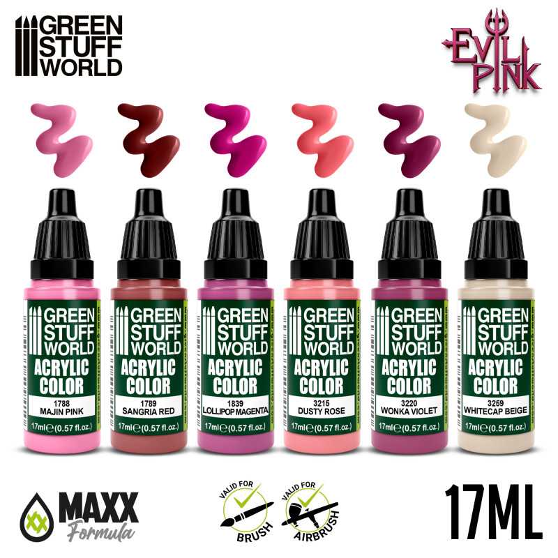 Green Stuff World Paint Set - Evil Pink