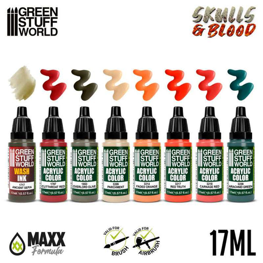 Green Stuff World Paint Set - Skulls & Blood