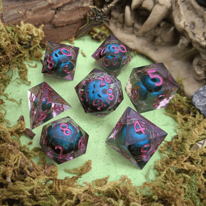Hydra Purple and Blue Liquid Core Dice Set