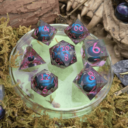 Hydra Purple and Blue Liquid Core Dice Set