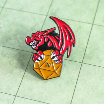D20 Dragon Pin