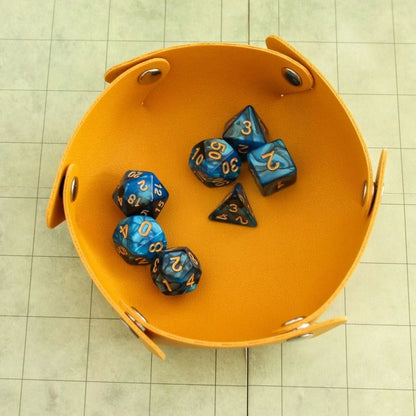 Black and Blue Tie-Dye Dice Set