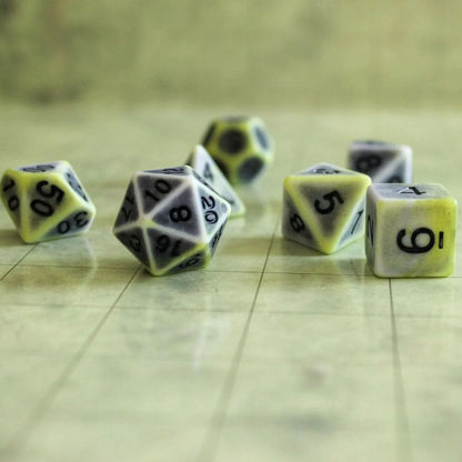 Archaic Dark Yellow Green Dice Set