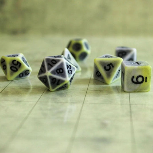 Archaic Dark Yellow Green Dice Set