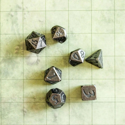 Black Metal Dice Set