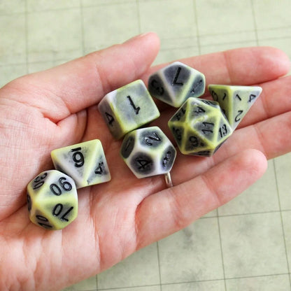 Archaic Dark Yellow Green Dice Set
