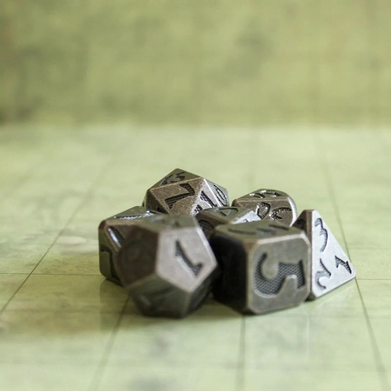 Black Metal Dice Set