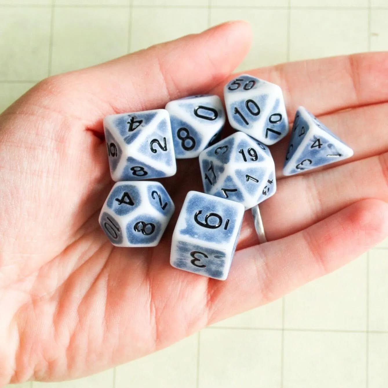 Archaic Light Blue Dice Set