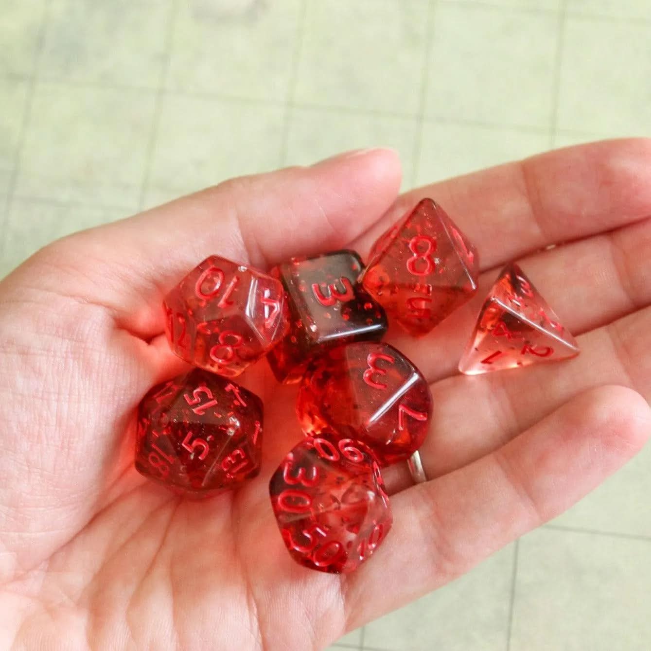 Glint Red Dice Set