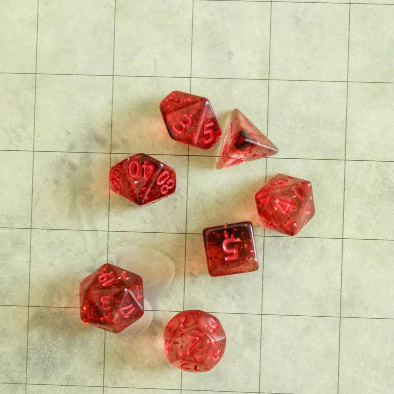 Glint Red Dice Set