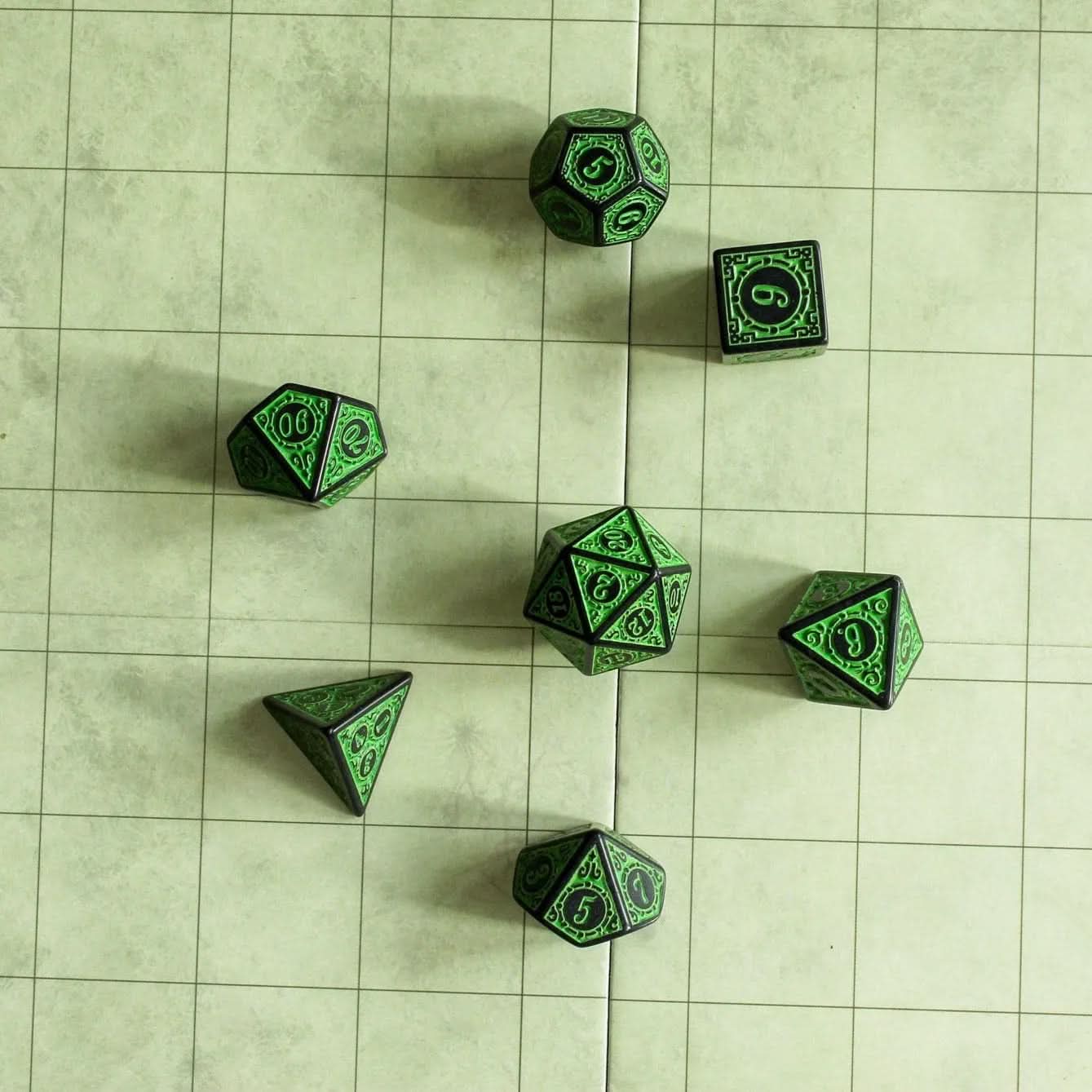 Green Zoltar Dice Set