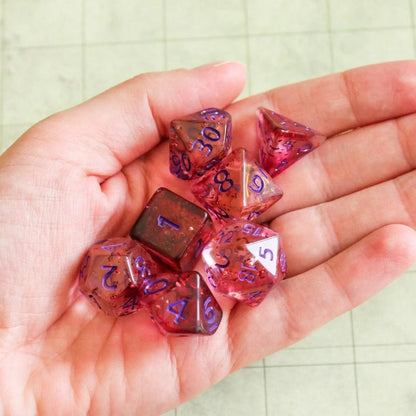 Dark Red Glint TTRPG Dice Set