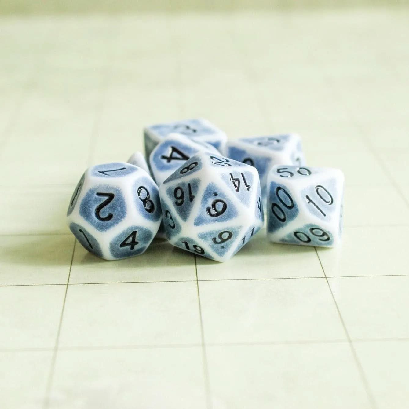 Archaic Light Blue Dice Set