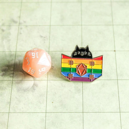 Rainbow Pride Dungeon Meowster Cat Pin