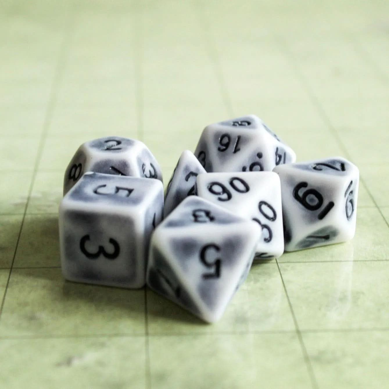 Archaic Light Grey Dice Set