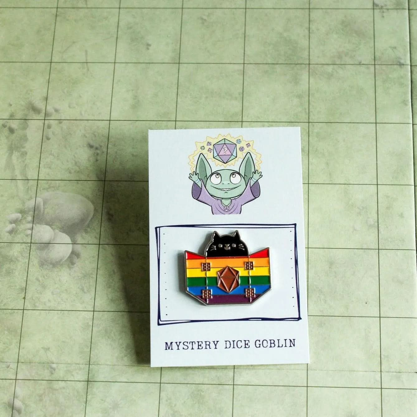 Rainbow Pride Dungeon Meowster Cat Pin