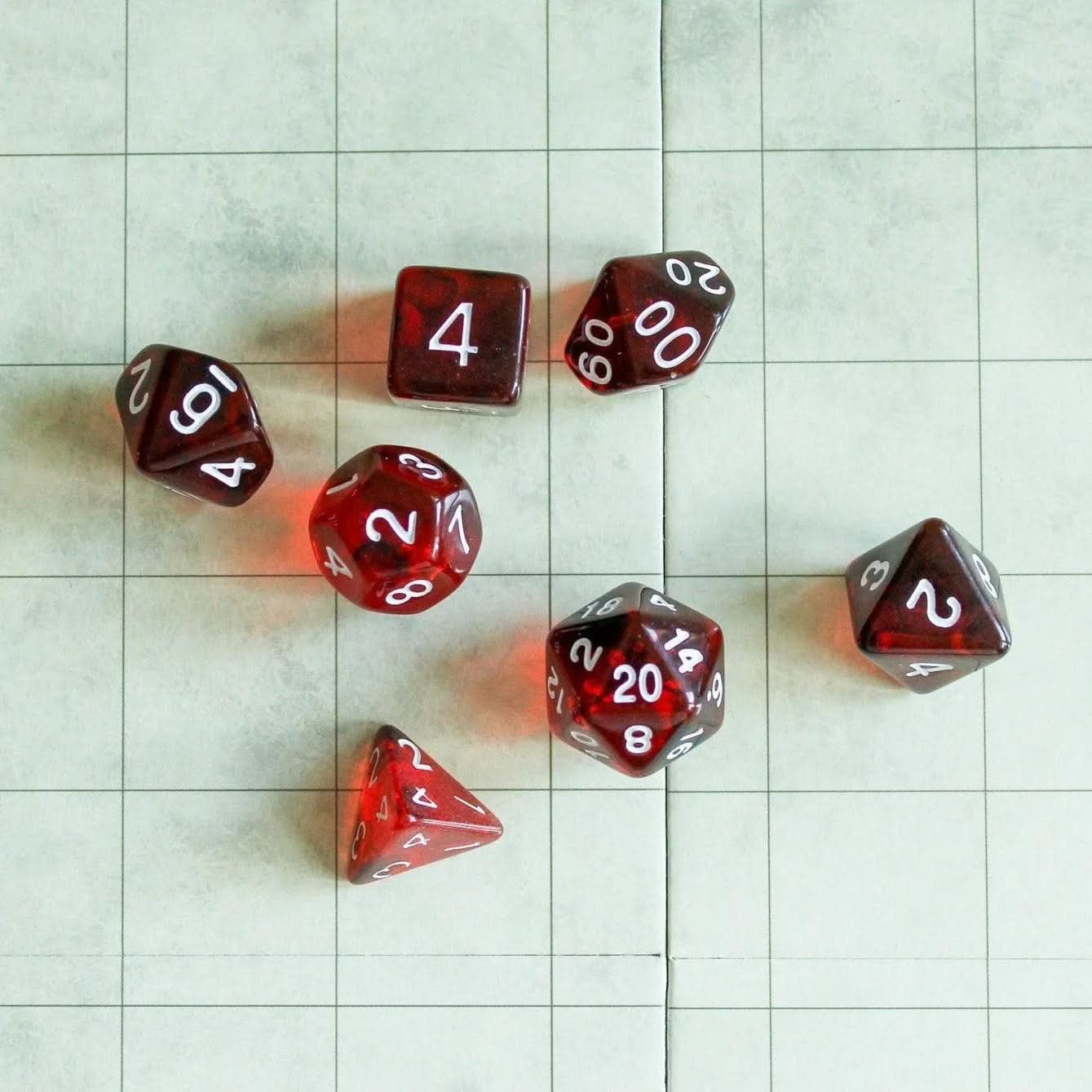Red Smoke Dice Set