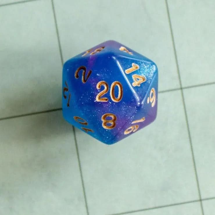 Pink and Blue Galaxy Dice Set