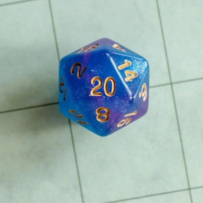Pink and Blue Galaxy Dice Set