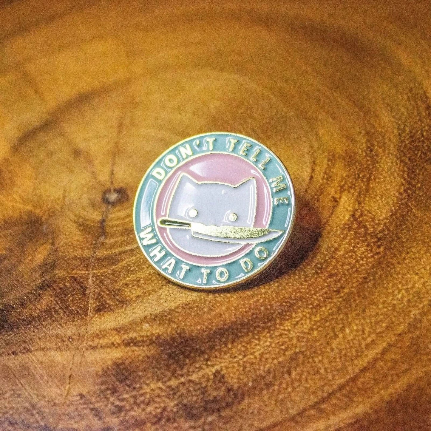 Don't Tell Me Cat Pin