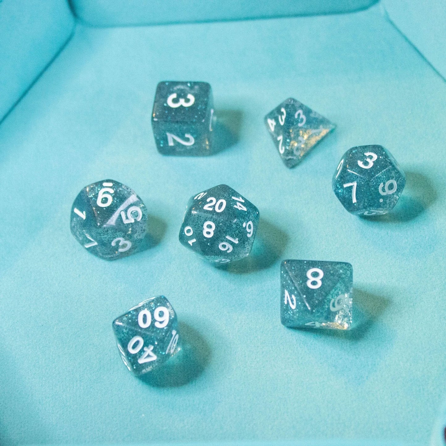 Navy Blue Glitter Dice Set