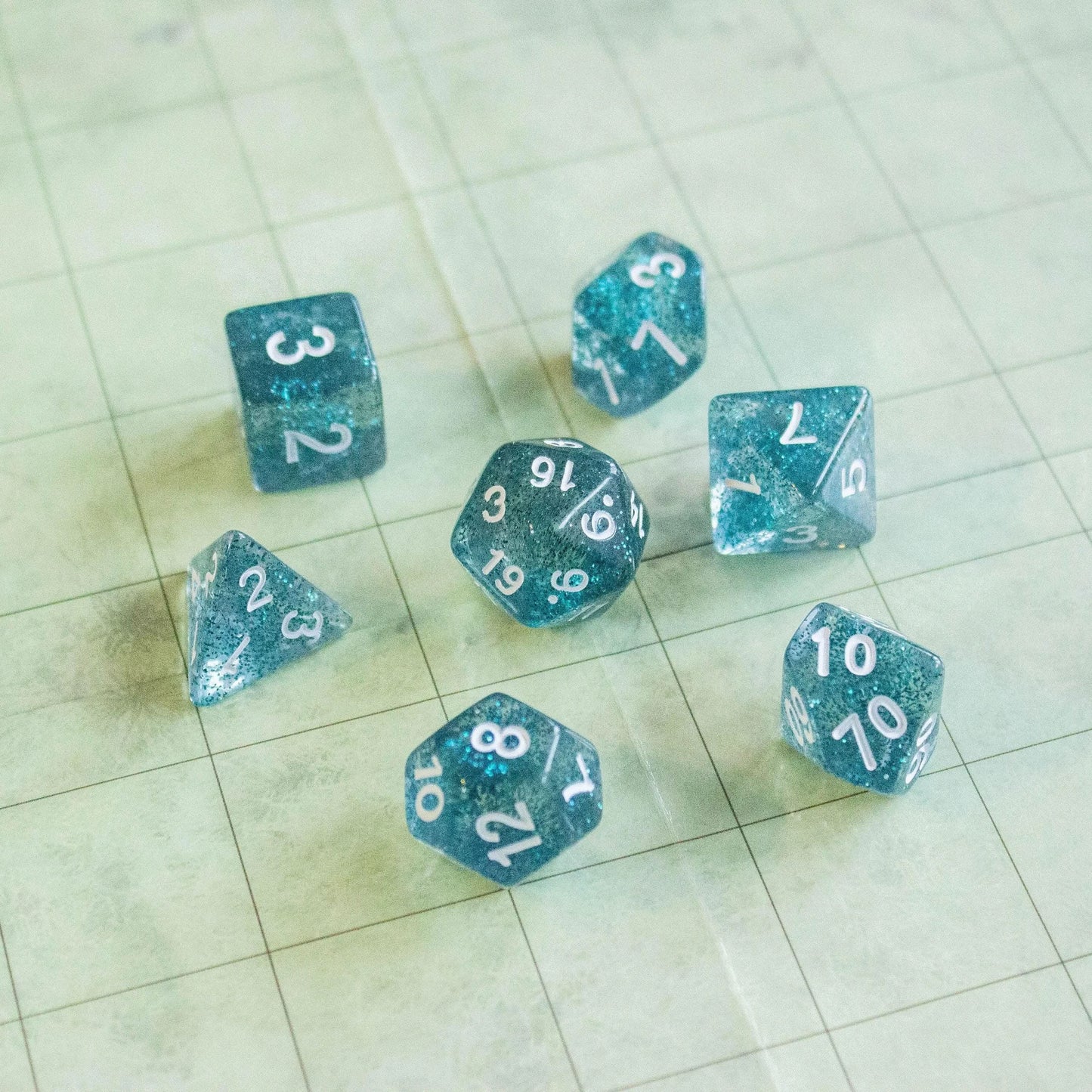 Navy Blue Glitter Dice Set