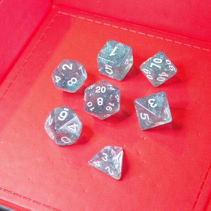 Navy Blue Glitter Dice Set