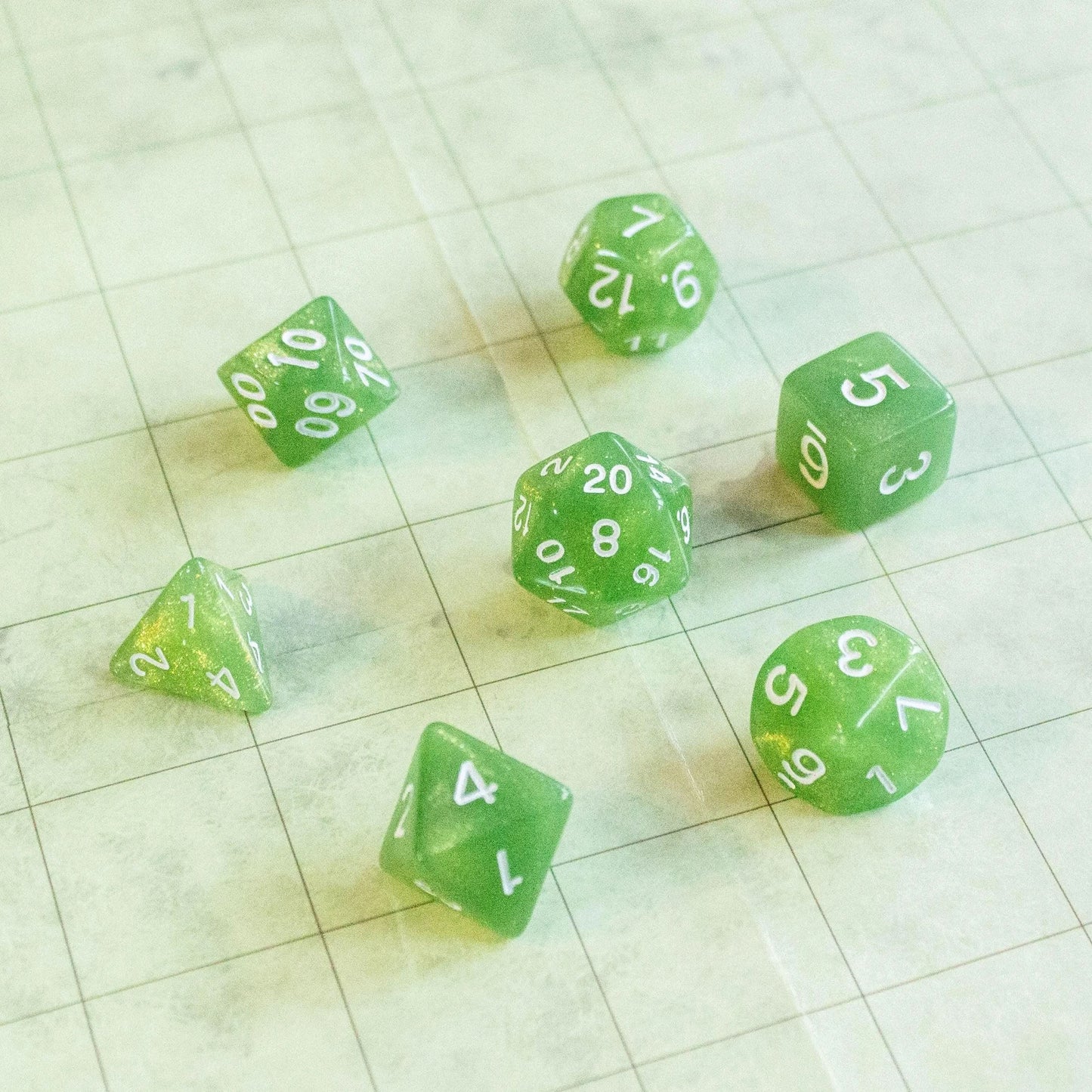Green Shimmer Dice