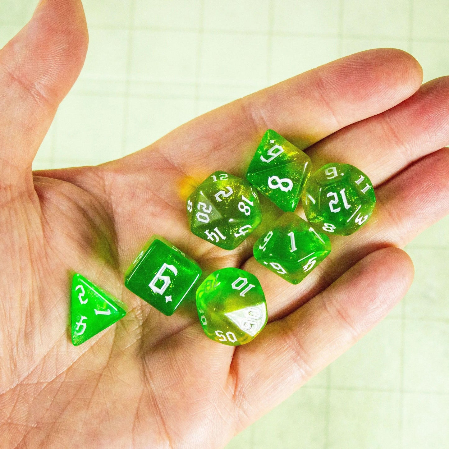 Lime Green Fog  Dice