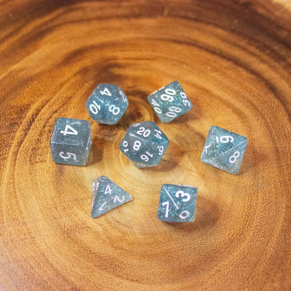 Navy Blue Glitter Dice Set
