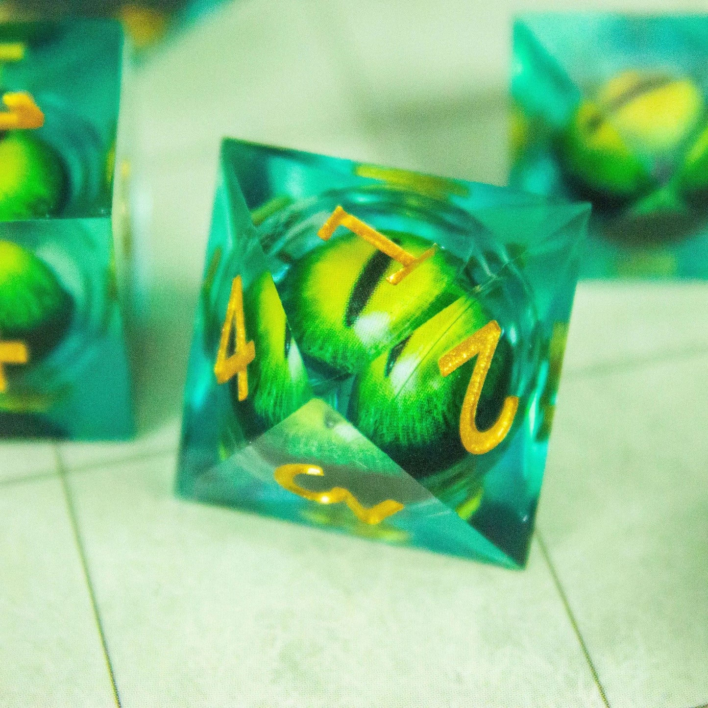 Liquid Core Green Snake Eye Dice