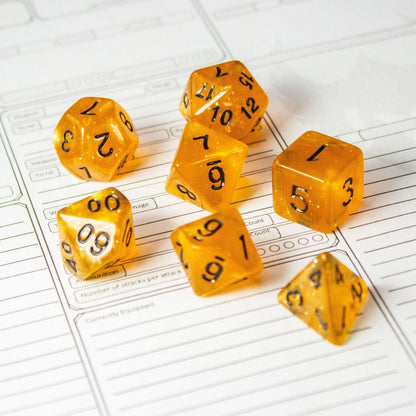 Honey Glitter Dice Set